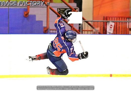 2019-02-02 Hockey Milano RossoBlu U17-Valli del Noce (2-12)